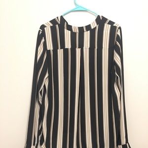 Striped long sleeve blouse